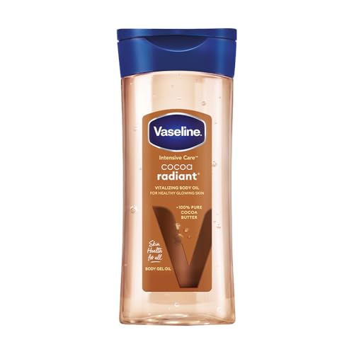Vaseline Intensive Care Cocoa Radiant Body Oil | With Cocoa Butter | Non-Greasy Formula for Dry Skin | 200 ML