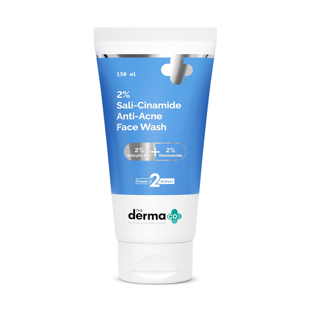 The Derma Co 2% Sali-Cinamide Anti-Acne Face Wash | With 2% Salicylic Acid & 2% Niacinamide I Treats Active Acne & Fades Marks I For Oily & Combination Skin I Power of 2 Actives | For Men & Women | 15