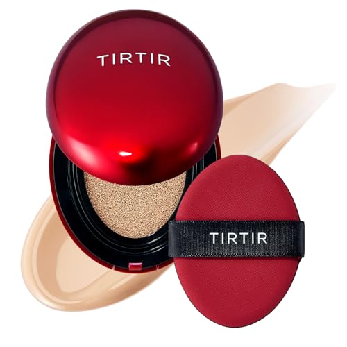 TIRTIR All Skin Mask Fit Red Cushion Foundation, Full Coverage, Skin Fit, Satin Glow Finish, Korean Cushion Foundation #23N Sand, 4.5G