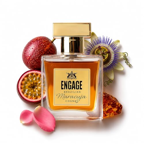 Engage Brazilian Maracuja Cognac Eau De Parfum for Men 50ml|Long lasting Perfume|Amber, Leather, Oud|Tropical Brazilian EDP|Luxury Gift for Men|No Paraben|No Silicones|Dermat-Tested|Crafted by Expert